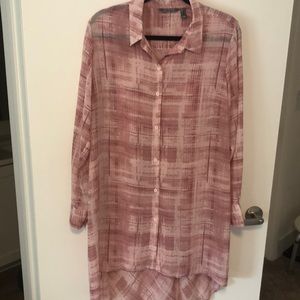 Lisa Rinna high low sheer tunic